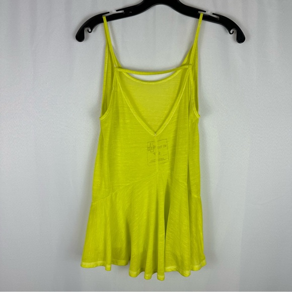 Free People 'We The Free' Neon Yellow Sheer Tank Top - Picture 5 of 6